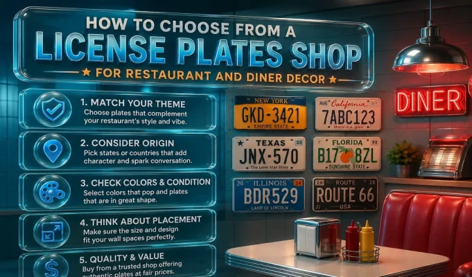 How to Choose From a License Plates Shop for Restaurant and Diner Decor